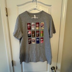 Bella Canvas Gray Tee with Dr Pepper Can Graphics